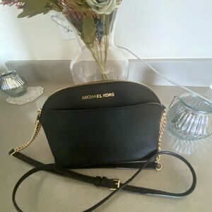 Michael Kors Black Crossbody Bag with Gold Accents